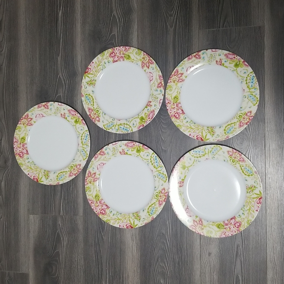 Dena Home Floral Plates set of 5 - Picture 2 of 4